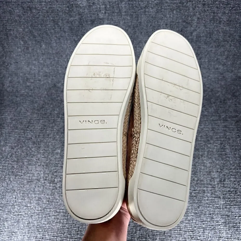 Vince Jadon Espadrille Sneakers Womens 9 Blush Pink Suede Leather Casual Minimal